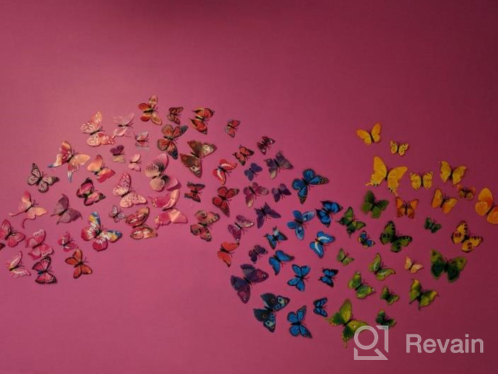 img 1 attached to 3D Colorful Butterfly Wall Stickers DIY Art Decor Crafts For Party Cosplay Wedding Offices Bedroom Room Magnets Glue SmartWallStation 84 PCS Set review by Luis Mercado