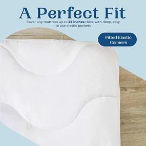 img 1 attached to Cal King Fitted Mattress Pad Topper - Quilted Bed Cover With Super Soft Pillowtop And Deep Pockets - FeelAtHome