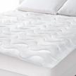 cal king fitted mattress pad topper - quilted bed cover with super soft pillowtop and deep pockets - feelathome logo