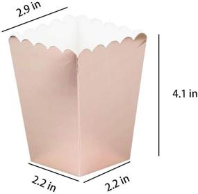 img 1 attached to 36 упаковок из розового золота картонные коробки для попкорна с открытым верхом для вечеринок, мини-контейнеры для бумажных конфет