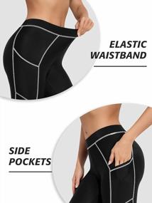 img 1 attached to High Waisted Swim Leggings For Women With Pockets - ATTRACO Long Swimming Pants