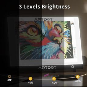 img 3 attached to A2 LED Light Pad For Diamond Painting - USB Powered, Adjustable Brightness W/ 12 Angles Stand & Clips | ARTDOT