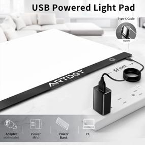 img 2 attached to A2 LED Light Pad For Diamond Painting - USB Powered, Adjustable Brightness W/ 12 Angles Stand & Clips | ARTDOT