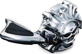 img 2 attached to 🧟 Kuryakyn 6286 Chrome Zombie Skull Throttle Boss for Motorcycle Handlebars - Pack of 1, Medium