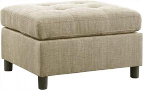 img 4 attached to Comfortable And Stylish Foot Rest And Coffee Table – Moxeay Ottoman In Light Grey