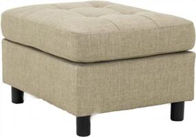 img 3 attached to Comfortable And Stylish Foot Rest And Coffee Table – Moxeay Ottoman In Light Grey