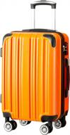расширяемый чемодан для багажа coolife с вращающимися колесами из материала пк + абс, доступный в размерах 20, 24 и 28 дюймов, идеально подходит для ручной клади (оранжевый - новый выпуск, средний - 24 дюйма) логотип