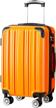 coolife expandable luggage suitcase with spinner wheels in pc+abs material, available in 20in, 24in, and 28in sizes, ideal for carry-on travel (orange - new release, medium - 24in) logo