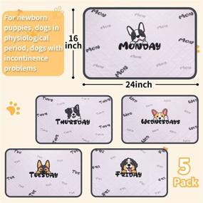 img 3 attached to Non-Slip, Reusable, And Waterproof Pet Training Pads For Dogs: 5-Packs Of Heavy Absorbency Washable Pee Pads - Ideal For Crate And Playpen!