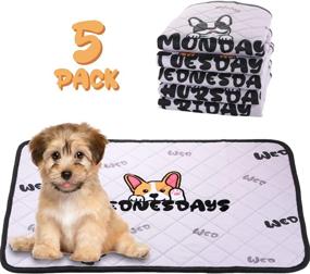 img 4 attached to Non-Slip, Reusable, And Waterproof Pet Training Pads For Dogs: 5-Packs Of Heavy Absorbency Washable Pee Pads - Ideal For Crate And Playpen!