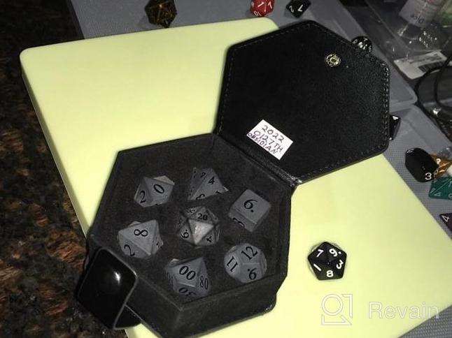 img 1 attached to 7PCS Amethyst Gemstone Crystal DND Dice Set For Dungeons And Dragons, MTG Table Games - Handmade Stone D&D Dice By UDIXI review by John Shorter