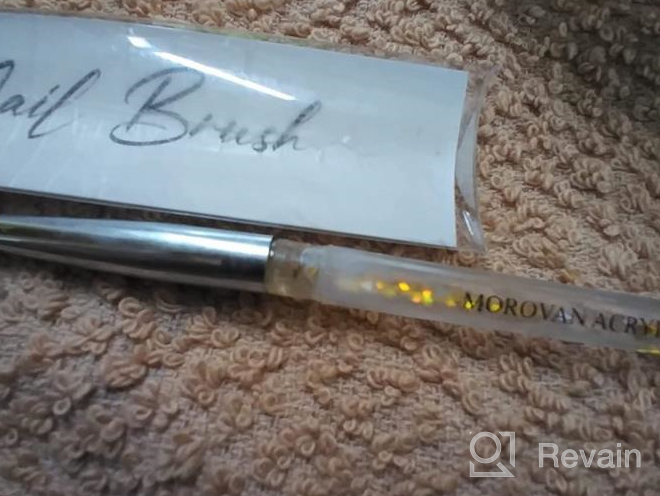 img 1 attached to 💅 Professional Morovan Size 14 Acrylic Nail Brush - 100% Kolinsky Sable Art Brushes for Acrylic Powder Nail Extension with Glitter Liquid Handle review by Robert Bigelow