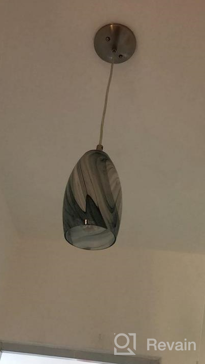 img 1 attached to Handcrafted Art Glass Pendant Light For Kitchen Island - COOSA 1-Light Hanging Fixture With Brushed Nickel Finish And Adjustable Cord (Earth) review by Craig Edwards