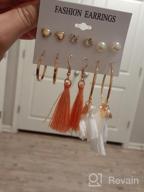 img 1 attached to Valentine'S Day Gift: Layered Ball Dangle, Hoop, Stud, And Tassel Earrings Set With 63 Pairs For Fashionable Women And Girls review by Anthony Montgomery