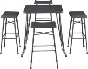img 1 attached to Gray Boraam Gilbert Pub Set 5-Piece For Stylish Home Dining And Entertaining
