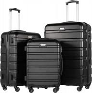 lightweight hardshell spinner luggage set with tsa lock - coolife 3 piece suitcase logo