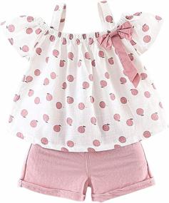 img 4 attached to Adorable Summer Outfits For Your Toddler Girl: Ruffle Camisole And Shorts By Hipea