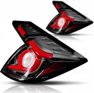 opt7 sequential led tail light lamps pair clear 16-21 for honda civic hatchback with oled logo
