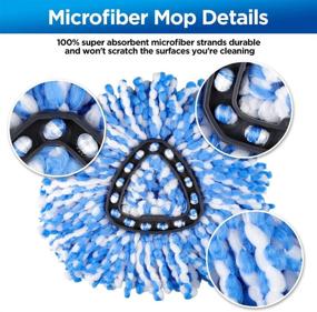 img 3 attached to 6-Pack Microfiber Spin Mop Replacement Refills for EasyWring RinseClean Dual System - Compatible with EasyWring RinseClean Spin Mops for Effective Floor Cleaning