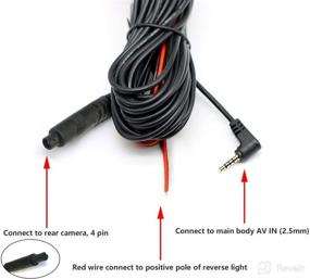 img 1 attached to 📹 WOLFBOX Rear Camera Extension Cord Cable for Mirror Dash Cam (50 Feet, 4 Pin, 2.5mm) - G840S, G840H, G850, G900, T10, T10 Plus