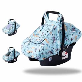 img 4 attached to Universal SMTTW Baby Car Seat Cover With Elk Pattern - Snug, Warm, And Breathable Infant Car Canopy For Year-Round Use, Perfect For Boys And Girls