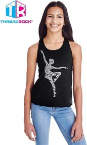 img 1 attached to 🩰 Threadrock Girls Ballerina Typography Racerback Girls' Clothing: Tops, Tees, and Blouses for Effortlessly Stylish Girls