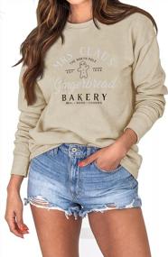 img 4 attached to Cute Gingerbread Print Crewneck Sweatshirt For Women, Perfect Christmas Outfit, Long Sleeve Pullover Top For Teen Girls And Fall Clothes