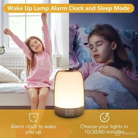 img 3 attached to 🌅 Sunrise Alarm Clock with Touch Wake Up Night Light: Dimmable RGB Color Small Beside Lamps for Bedrooms, Sleep Aid Snooze Timer, Warm White Light – Ideal Kids and Friends Gift