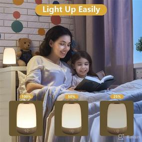 img 2 attached to 🌅 Sunrise Alarm Clock with Touch Wake Up Night Light: Dimmable RGB Color Small Beside Lamps for Bedrooms, Sleep Aid Snooze Timer, Warm White Light – Ideal Kids and Friends Gift