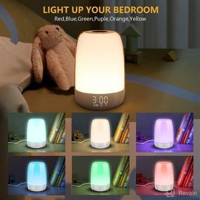 img 1 attached to 🌅 Sunrise Alarm Clock with Touch Wake Up Night Light: Dimmable RGB Color Small Beside Lamps for Bedrooms, Sleep Aid Snooze Timer, Warm White Light – Ideal Kids and Friends Gift