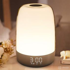 img 4 attached to 🌅 Sunrise Alarm Clock with Touch Wake Up Night Light: Dimmable RGB Color Small Beside Lamps for Bedrooms, Sleep Aid Snooze Timer, Warm White Light – Ideal Kids and Friends Gift