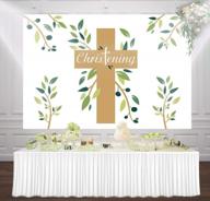 first communion party backdrop kids girl boy crucifix happy christening catholic holy decorations banners dessert table mural poster bar scene setter banner photo background supplies wallpaper w-2231 logo