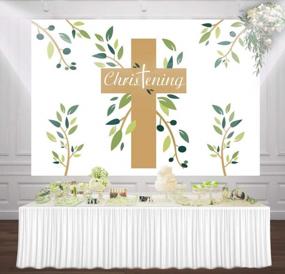 img 2 attached to First Communion Party Backdrop Kids Girl Boy Crucifix Happy Christening Catholic Holy Decorations Banners Dessert Table Mural Poster Bar Scene Setter Banner Photo Background Supplies Wallpaper W-2231