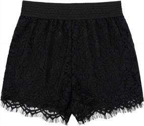 img 4 attached to High Waisted Crochet Lace Shorts For Women - Sexy Elastic Inseam Ideal For Summer Beach Wear