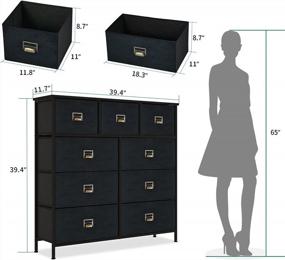img 1 attached to YITAHOME 9 Drawer Dresser: Sturdy Steel Frame, Wooden Top & Easy Pull Suede Bins For Bedroom, Living Room, Hallway, Closets & Nursery Storage