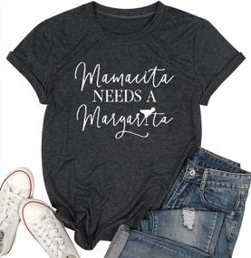 img 3 attached to Mamacita Needs A Margarita T-Shirt Women Funny Letter Print Tees Mamacita Graphic Casual Top Shirt