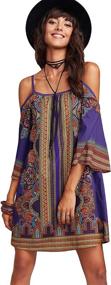 img 4 attached to Stunning Tribal Geometric Multicolor Dress by Milumia - Perfect for Women's Clothing