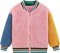🧥 camidy baby girls irregular colorful sleeves winter coat: trendy toddler fleece jacket with stand collar & zipper up, perfect overcoat tops for your little one logo