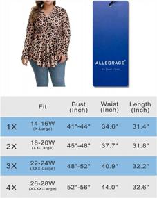 img 2 attached to Stylish Plus Size Leopard Print Tunic For Women: Long Sleeve Pleated Casual Top With V-Neck