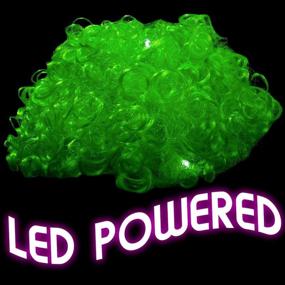 img 1 attached to Lumistick LED Light Up Afro Wig - Glowing In The Dark Flashing Wig - Bright Colorful Stylish Curly Clown Wig - Perfect For Night Events Party Favors (1 Wig)