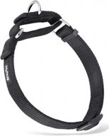 large breed martingale collar for dogs - heavy duty anti-escape design ideal for walking, training, and everyday use in black (large size) logo