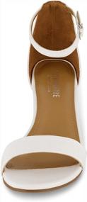 img 2 attached to Memory Foam Cushioned Women'S Alba One Band Mid Block Heel Sandal