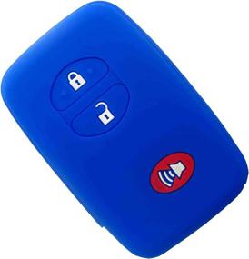 img 2 attached to BAR Autotech Remote Key Silicone Rubber Keyless Entry Shell Case Fob And Key Skin Cover Fit For Toyota 4Runner Venza Avalon Land Cruiser Camry Prius (1 Pair) (Black Blue)