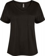 women's casual v-neck t-shirt value pack - short sleeve tops in regular and plus sizes logo