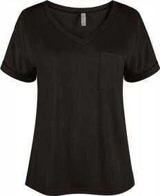 img 4 attached to Women'S Casual V-Neck T-Shirt Value Pack - Short Sleeve Tops In Regular And Plus Sizes