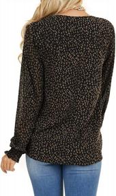 img 1 attached to Women'S Long Sleeve V Neck Floral Leopard Print Chiffon Blouses Tops And Tees