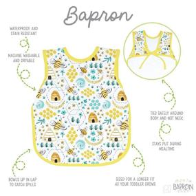 img 3 attached to 🐝 BapronBaby Busy Bees Bapron: Soft, Stain Resistant Bib for 6m-5yr. Machine Washable and Waterproof. (Sz Preschool 3-5yrs)