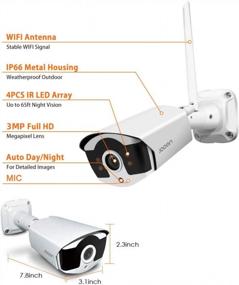 img 1 attached to JOOAN 3MP WiFi Wireless Bullet Security Camera System With Audio Extension For Kit