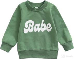 img 4 attached to 👶 Stay Stylish & Cozy: Infant Toddler Baby Girl Boys Pullover Top with Letter Babe Print - Long Sleeve Sweatshirt for Fall/Winter