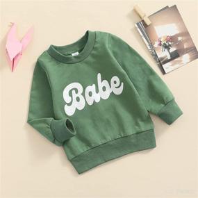 img 2 attached to 👶 Stay Stylish & Cozy: Infant Toddler Baby Girl Boys Pullover Top with Letter Babe Print - Long Sleeve Sweatshirt for Fall/Winter